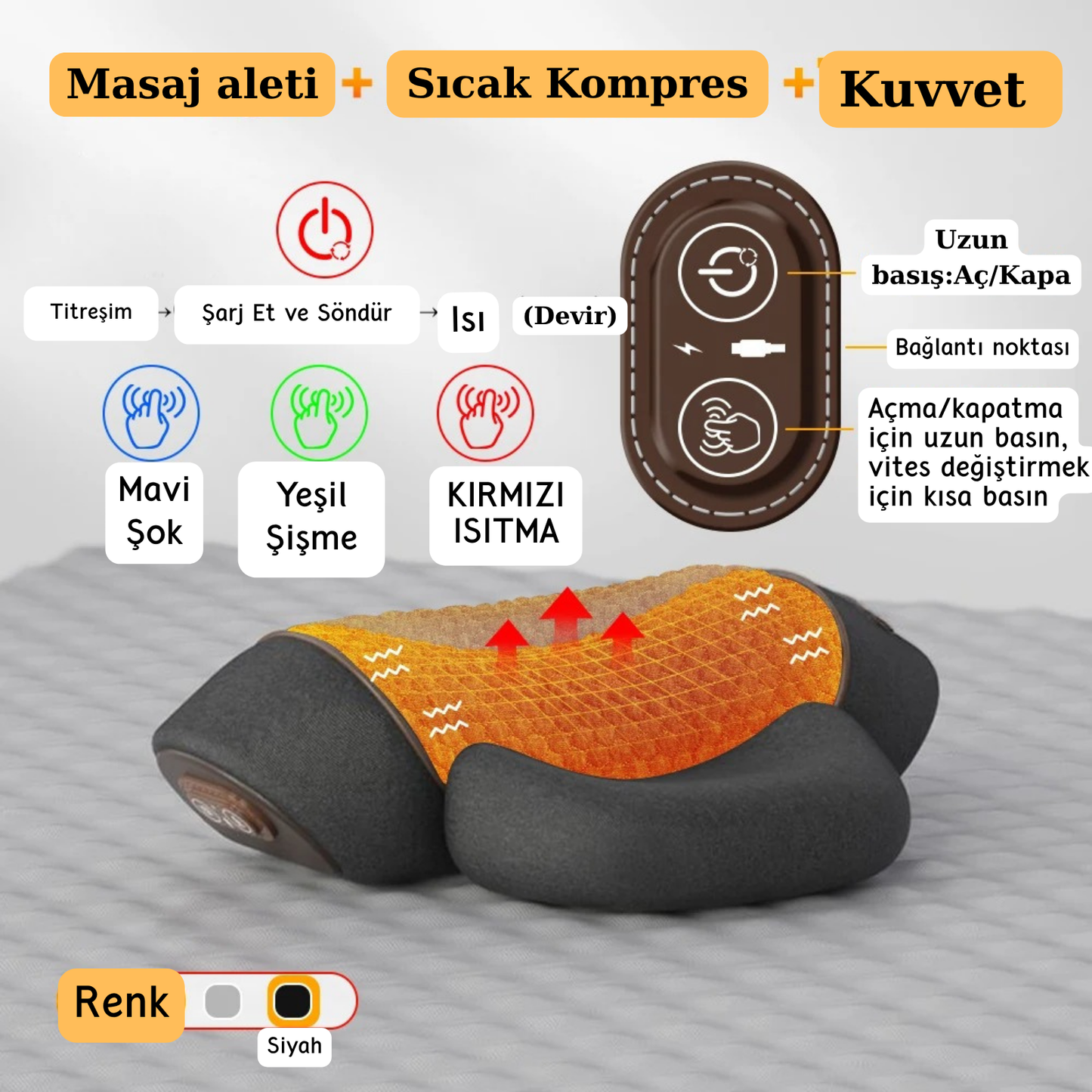 Allnero Relax Pro Isıtmalı Boyun & Omuz Masaj Aleti